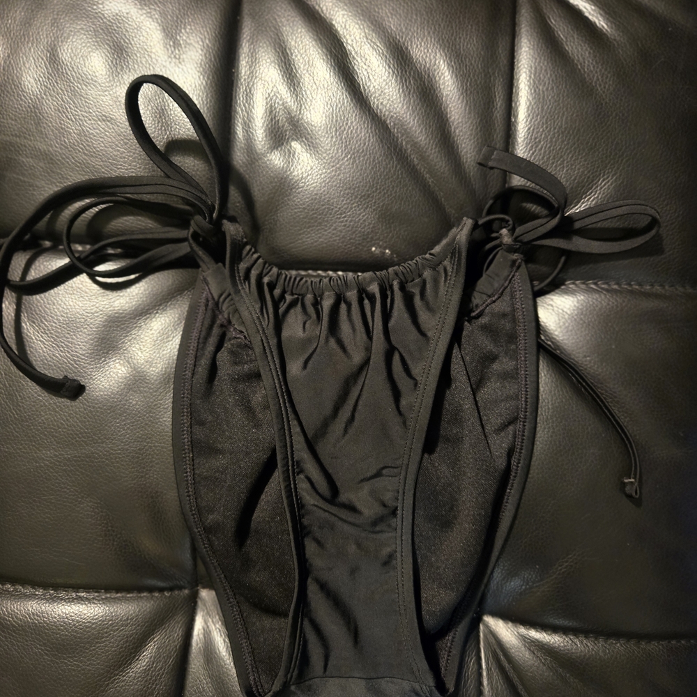 Black Swim Bikini Bottom Side Tie